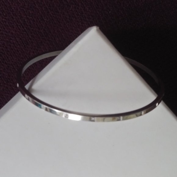 Stainless Steel/CZ Bangle - Picture 3 of 4